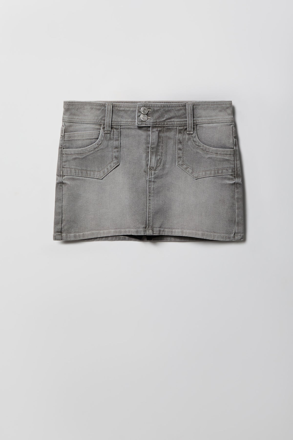 Alt View 4. Micro Denim Skort - Charcoal