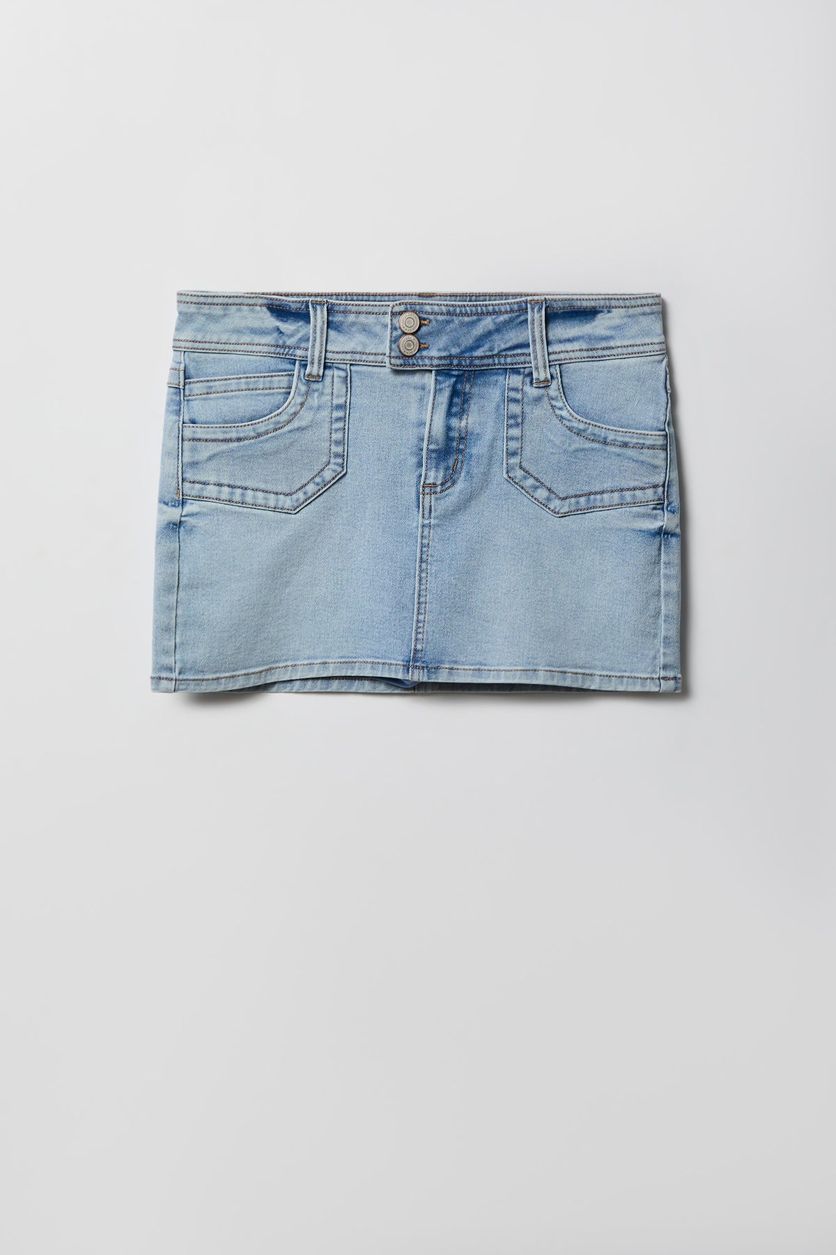 Alt View 4. Micro Denim Skort - Light Denim Blue