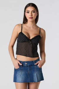 Denim Pleated Micro Mini Skort