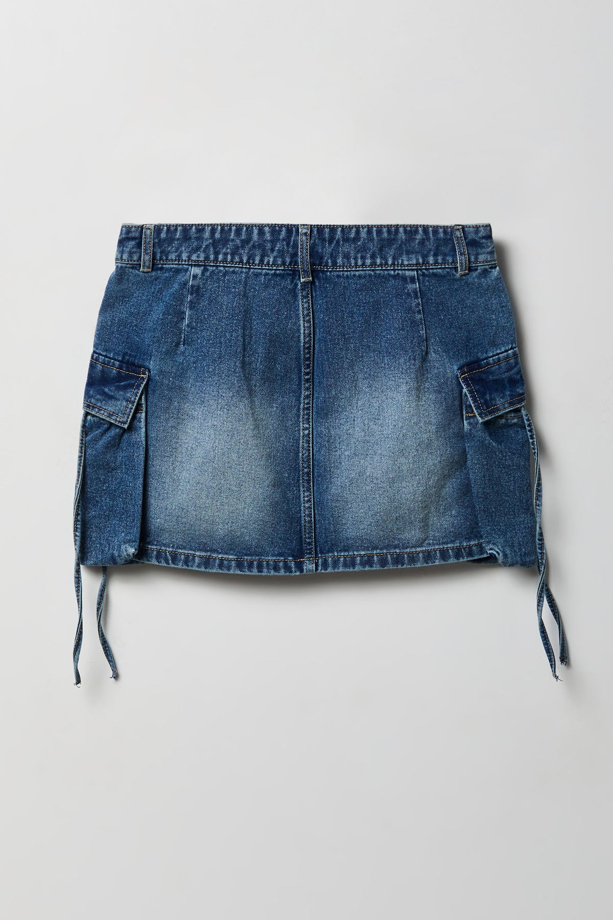 Alt View 6. Denim Cargo Mini Skirt - Denim Blue