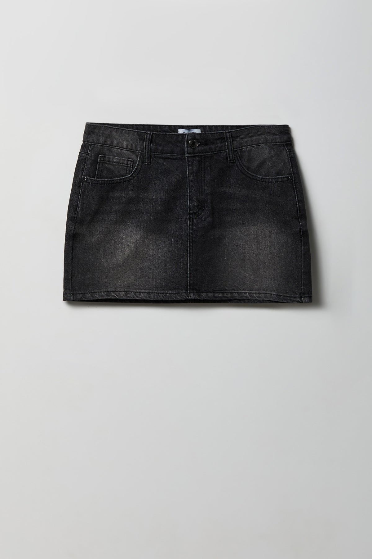 Alt View 6. USA Patch Denim Mini Skirt - Black