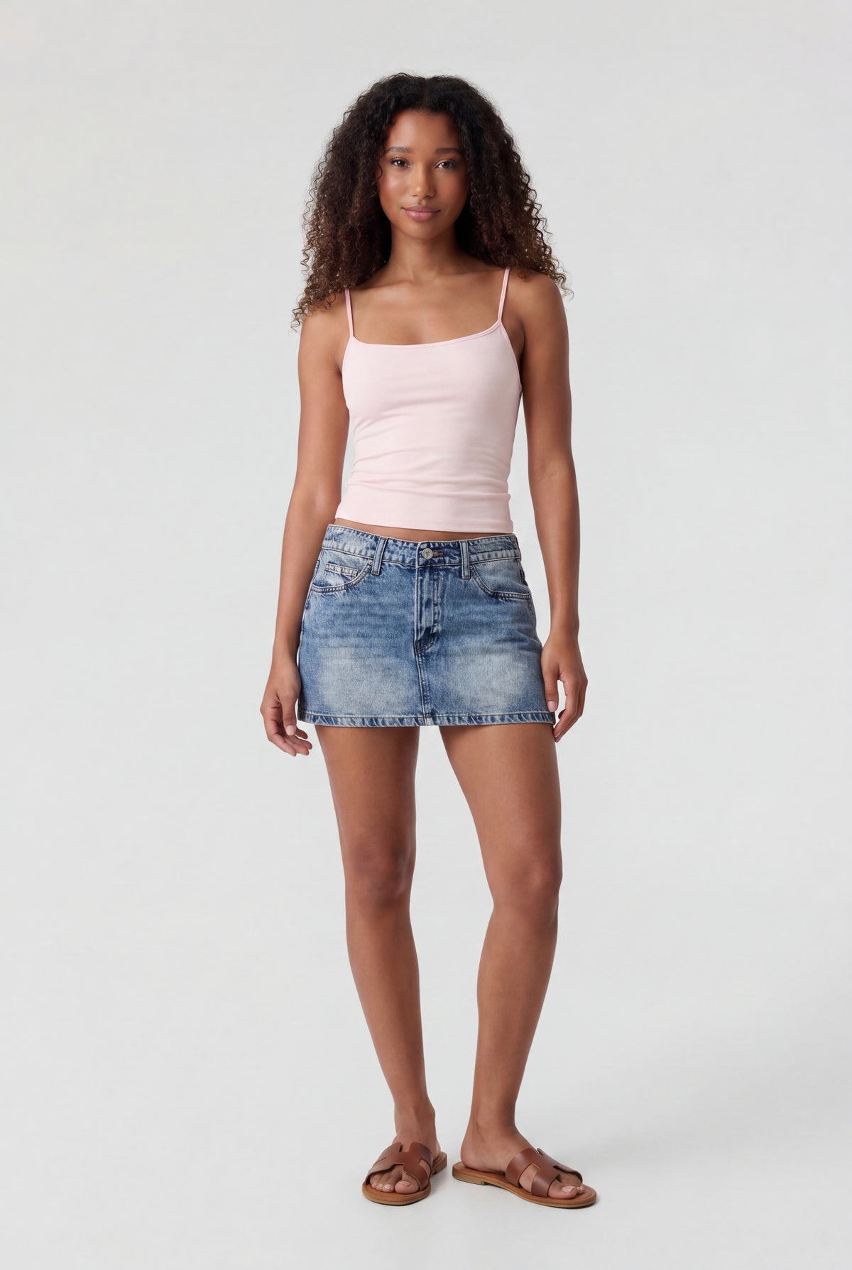 Alt View 2. Star Patch Denim Mini Skirt - Medium Blue