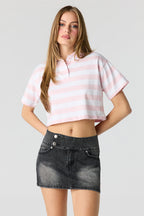 Low Rise Denim Micro Skort