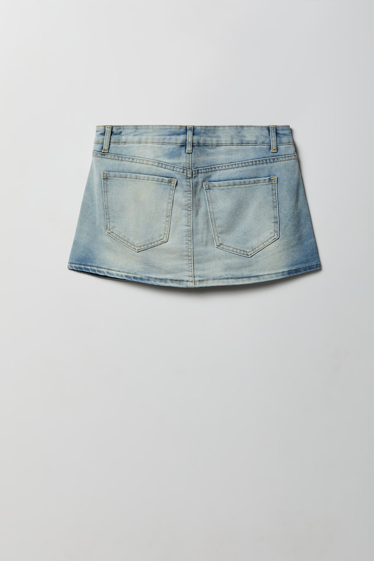 Alt View 5. Denim Mini Skort - Light Denim Blue