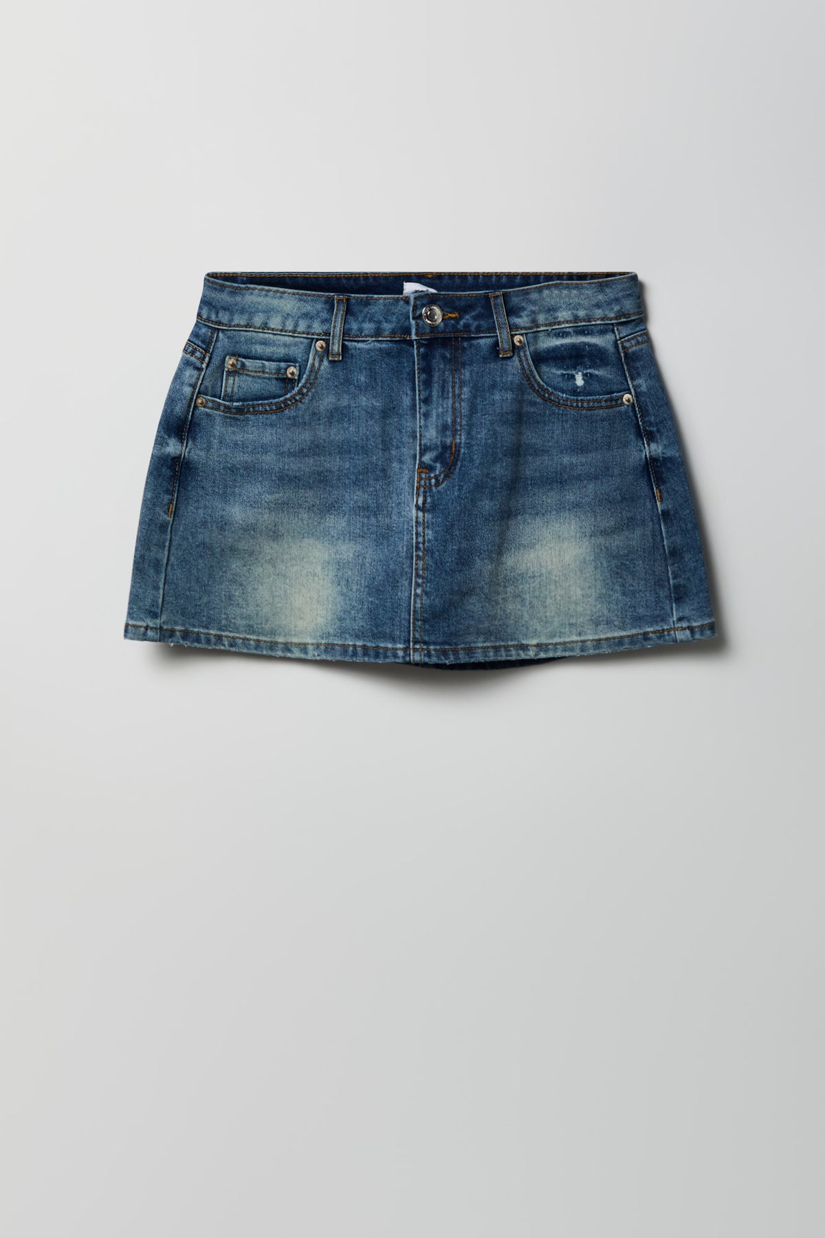Alt View 4. Denim Mini Skort - Denim Blue