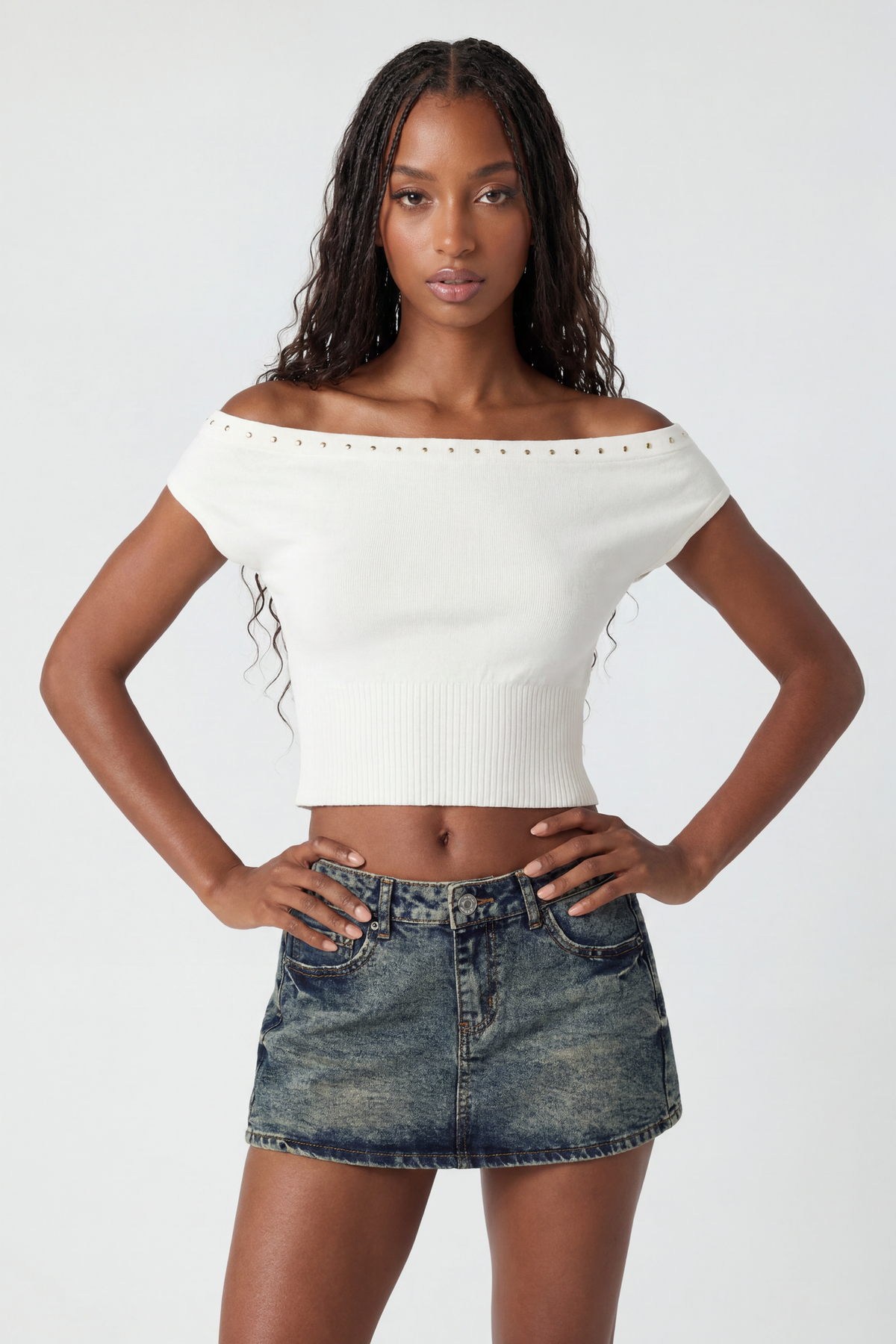 Denim Mini Skort - Midnight Blue