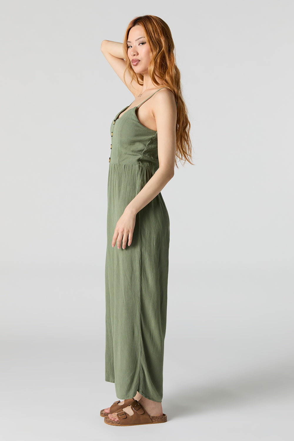 Button Front Sleeveless Jumpsuit Button Front Sleeveless Jumpsuit 2
