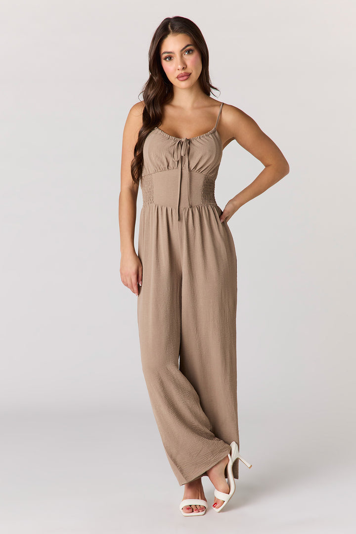 Smocked Waist Jumpsuit