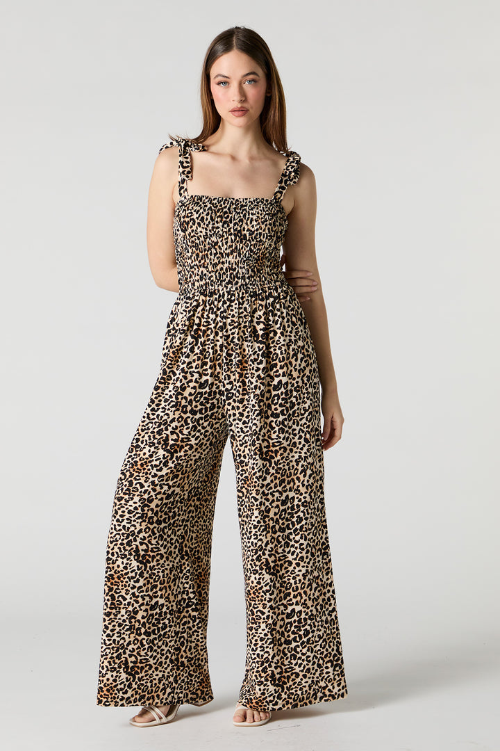 Smocked Wide Leg Jumpsuit