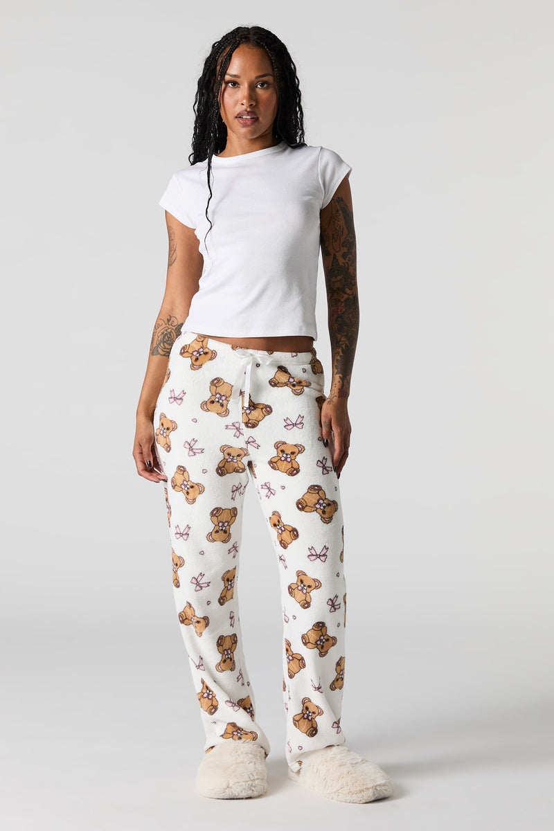 Printed Plush Pajama Pant