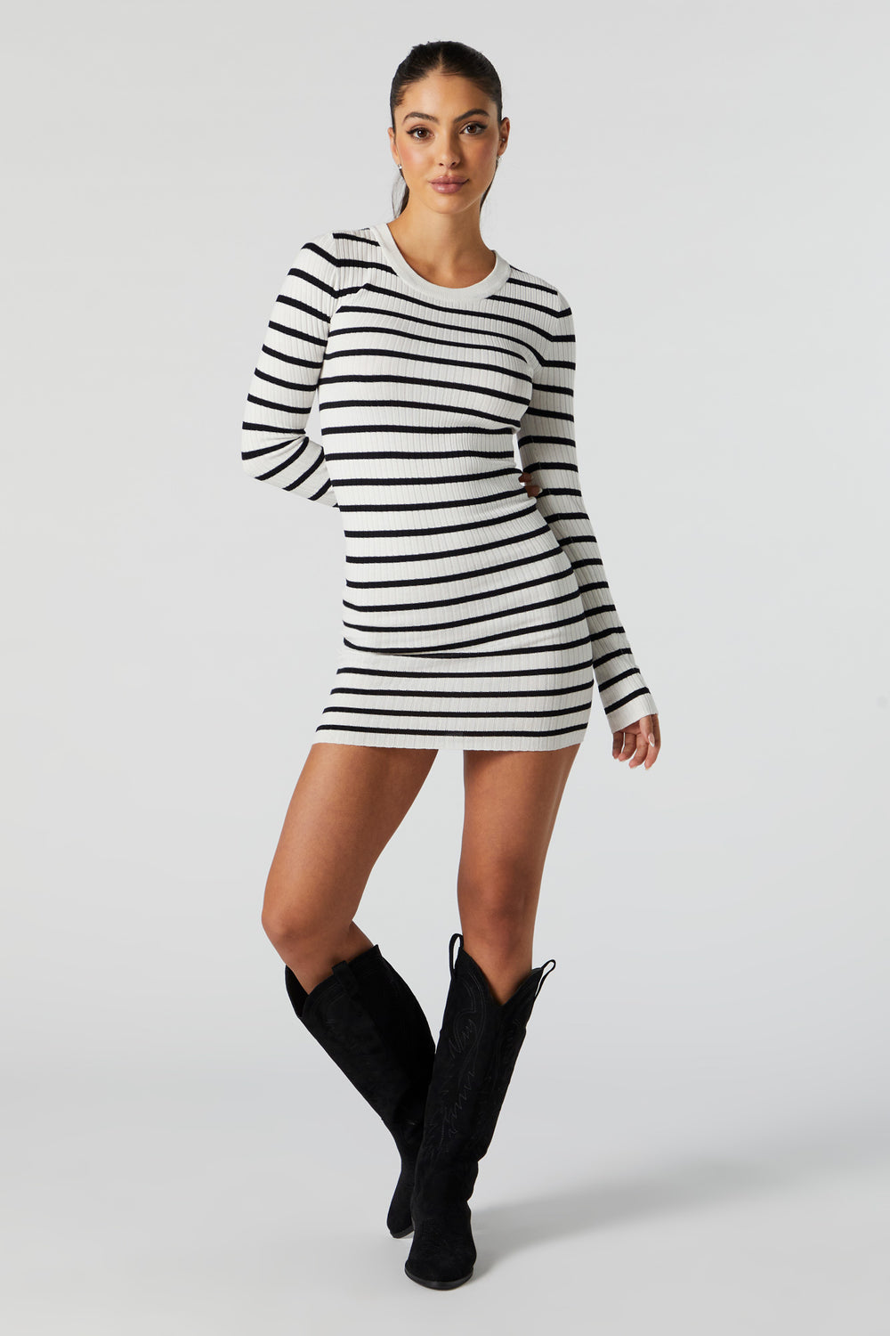 Striped Long Sleeve Sweater Dress Striped Long Sleeve Sweater Dress 13
