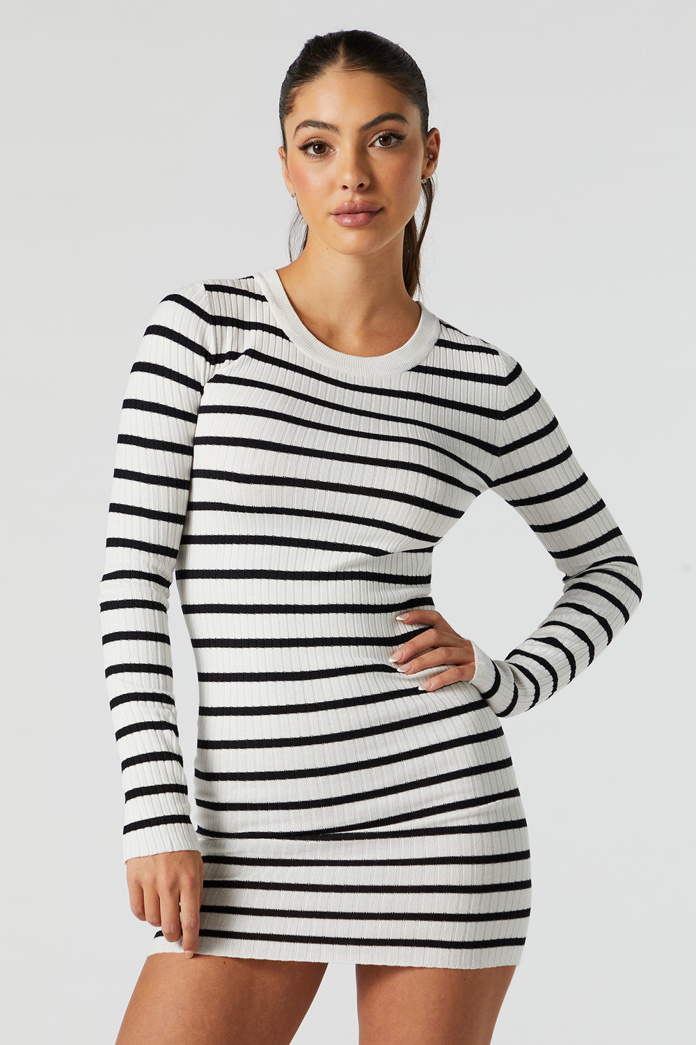 Striped Long Sleeve Sweater Dress Striped Long Sleeve Sweater Dress 11