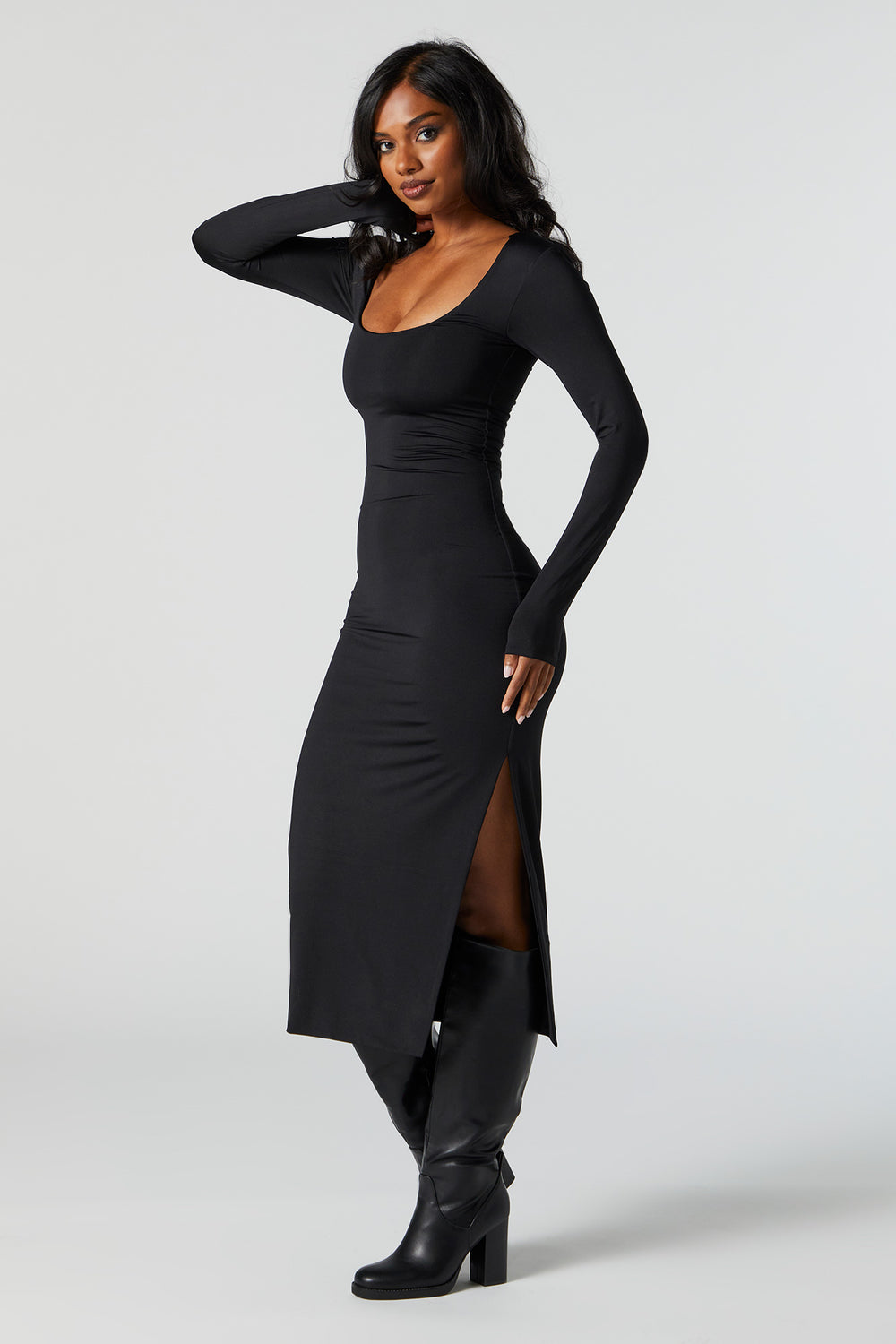 Contour Scoop Neck Long Sleeve Midi Dress Contour Scoop Neck Long Sleeve Midi Dress 7