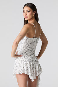 Asymmetrical Milkmaid Mini Dress