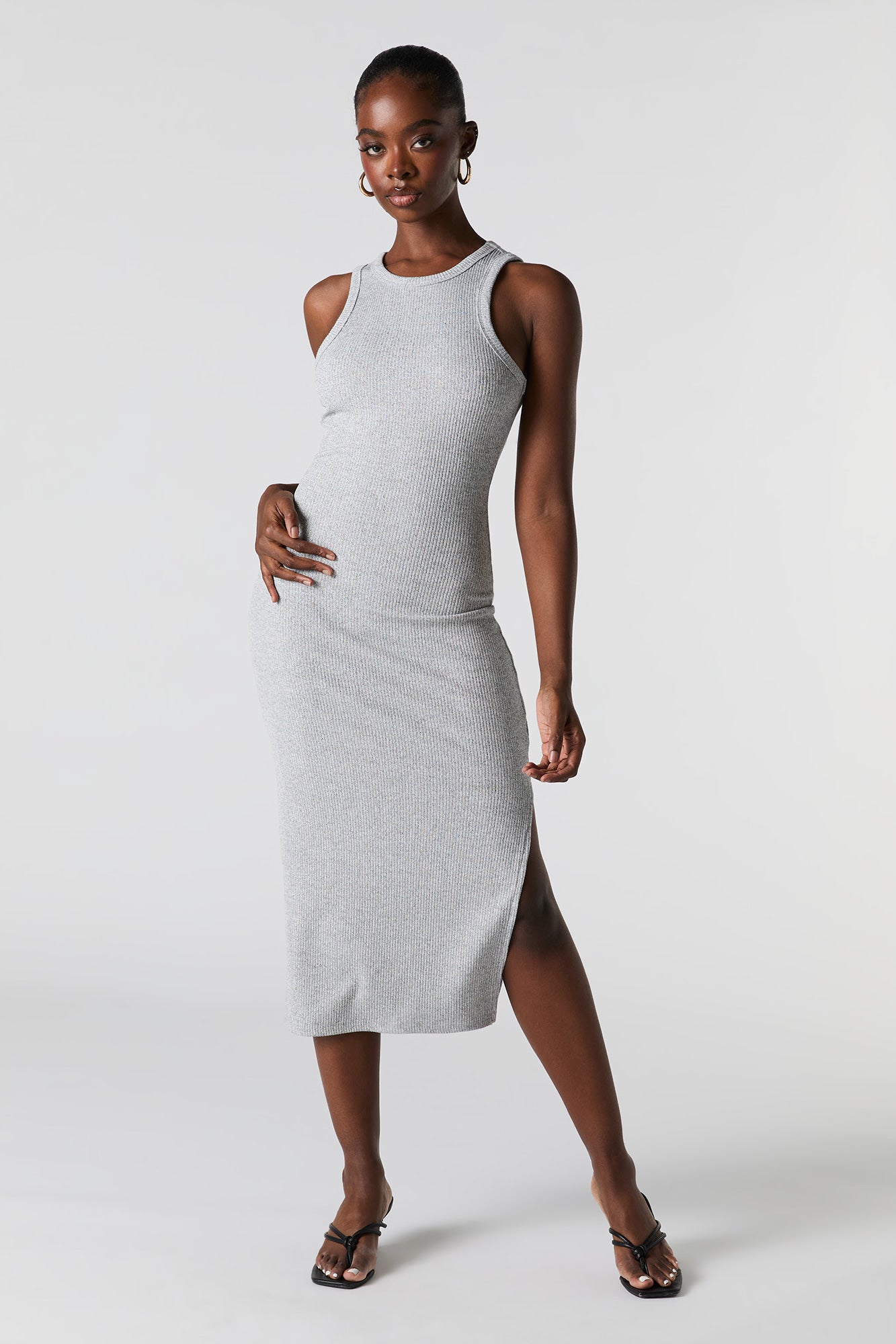 Ribbed Sleeveless Midi Dress – Charlotte Russe