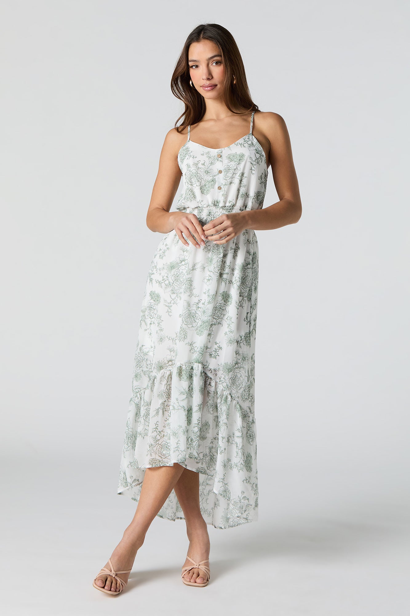 Floral Chiffon High Low Midi Dress – Charlotte Russe