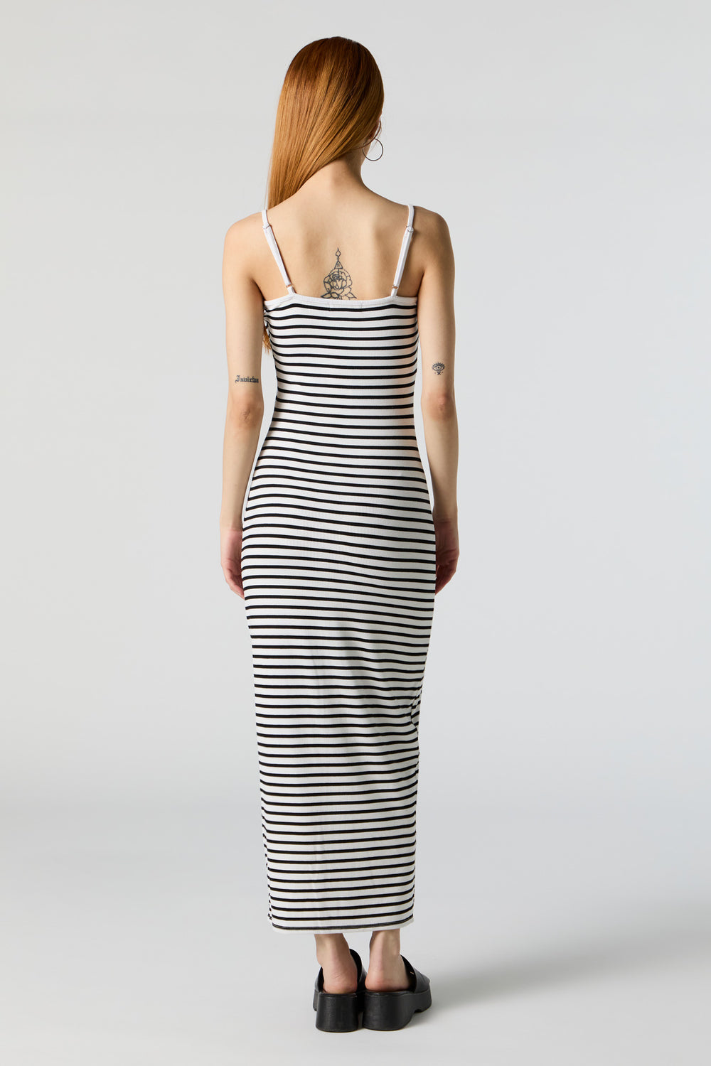 Striped Ribbed Button Front Bodycon Maxi Dress Striped Ribbed Button Front Bodycon Maxi Dress 2