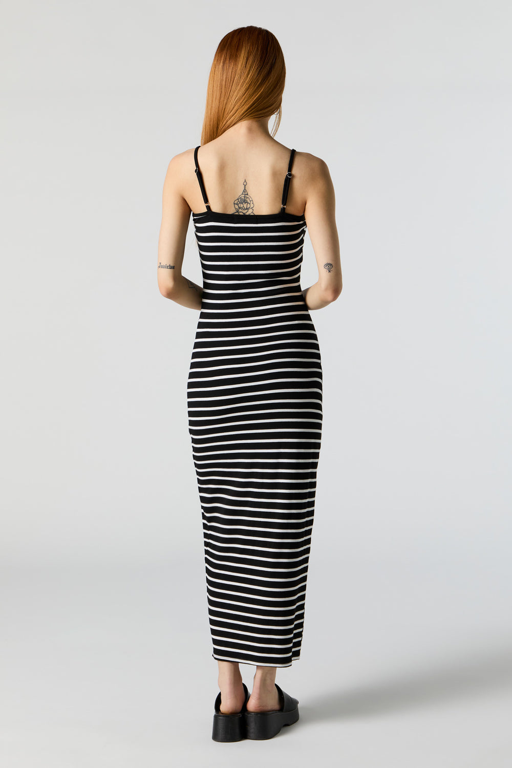 Striped Ribbed Button Front Bodycon Maxi Dress Striped Ribbed Button Front Bodycon Maxi Dress 5