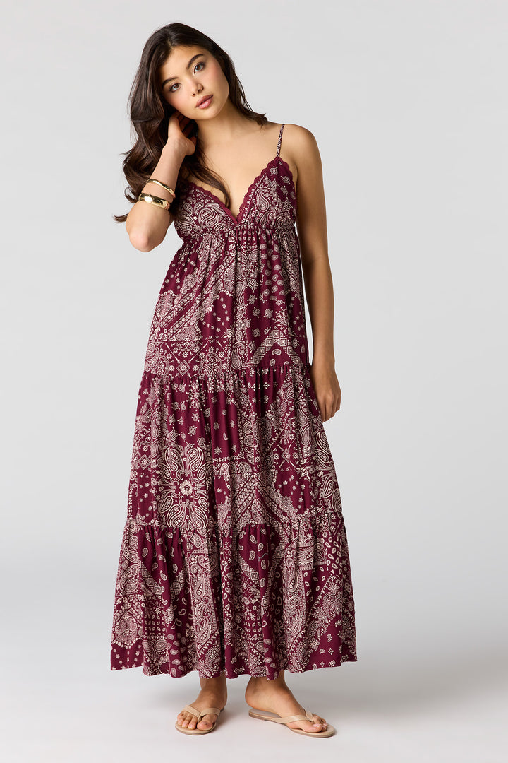 Textured Babydoll Maxi Dress