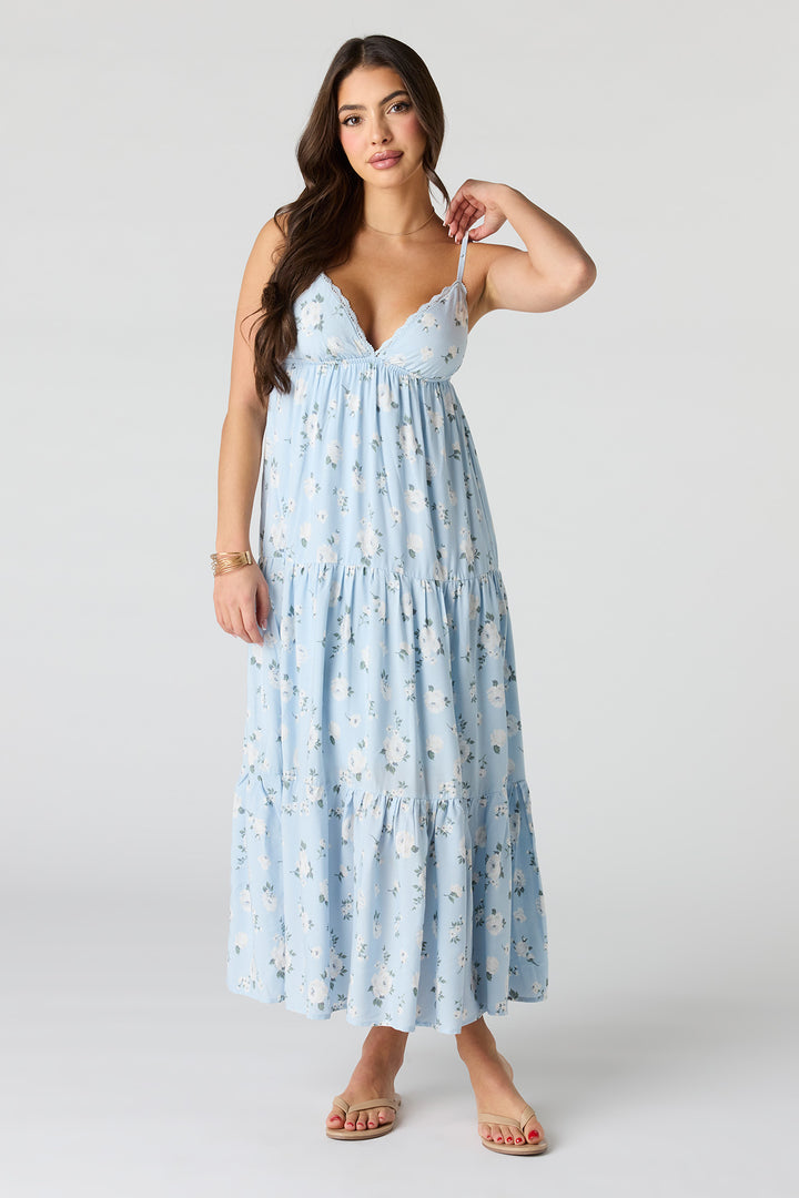 Floral Babydoll Maxi Dress