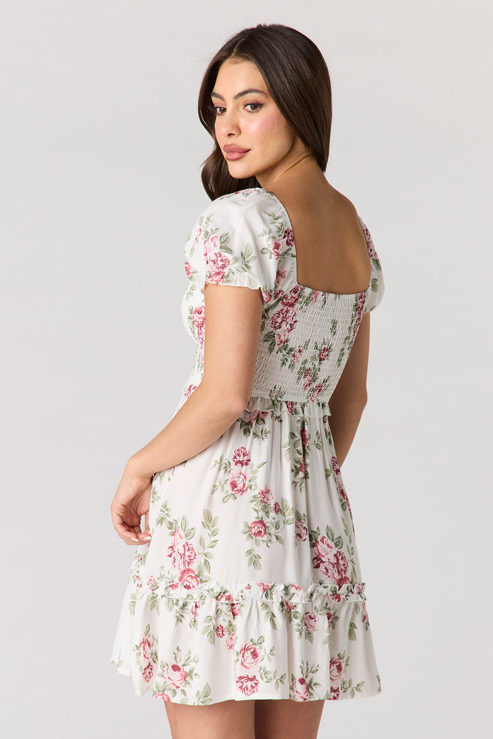 floral dresses midi Embroidered Floral Linen Midi Dress | Cute Dresses