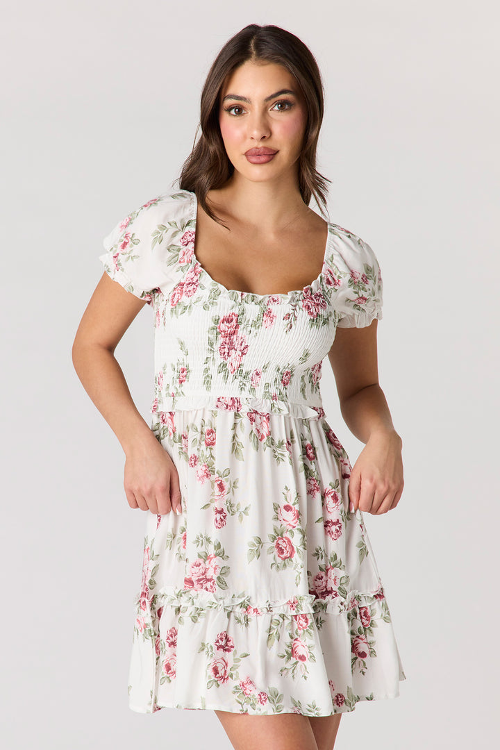 Floral Smocked Mini Dress