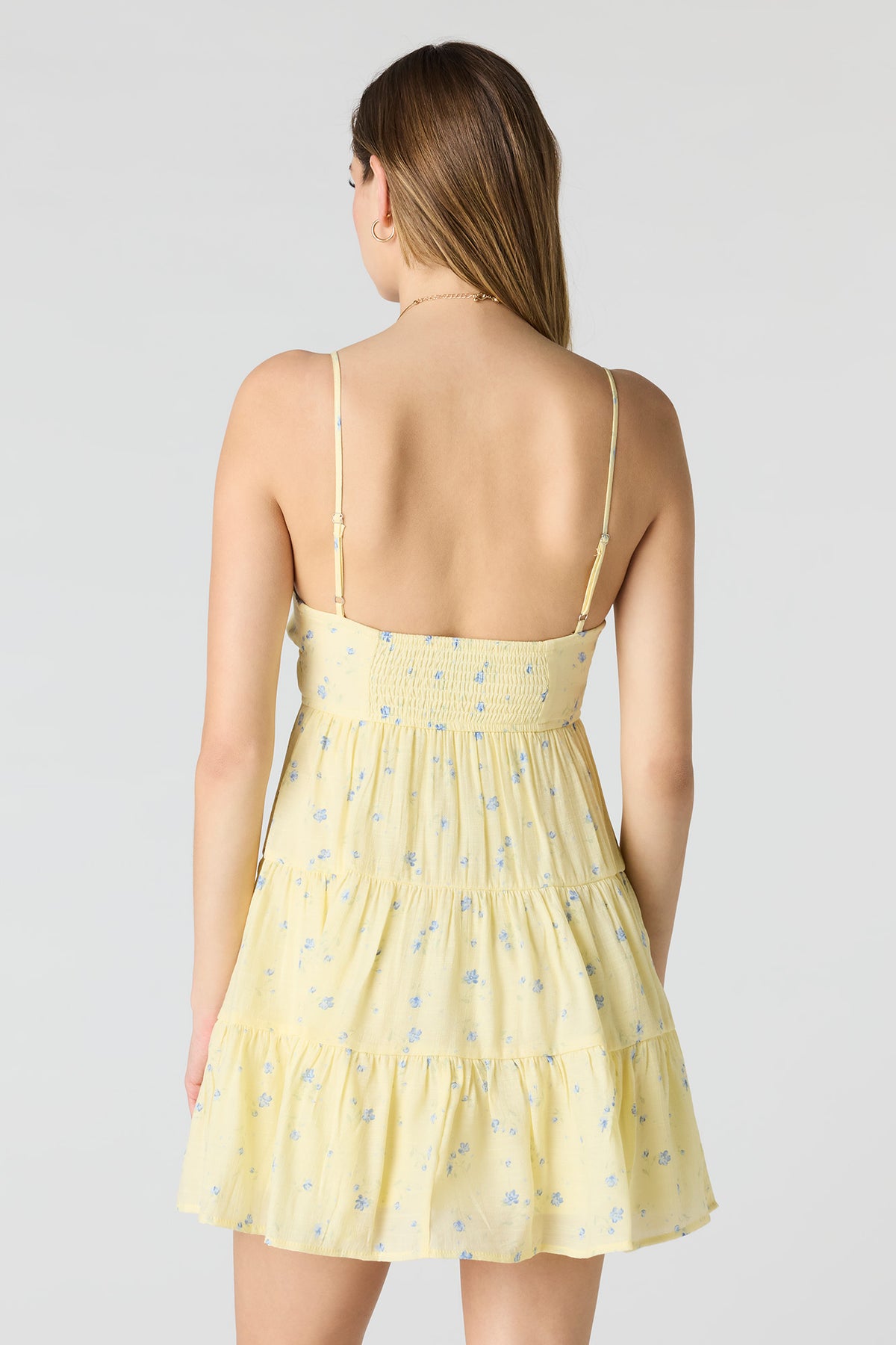 Alt View 2. Babydoll Tiered Mini Dress - Pale Yellow