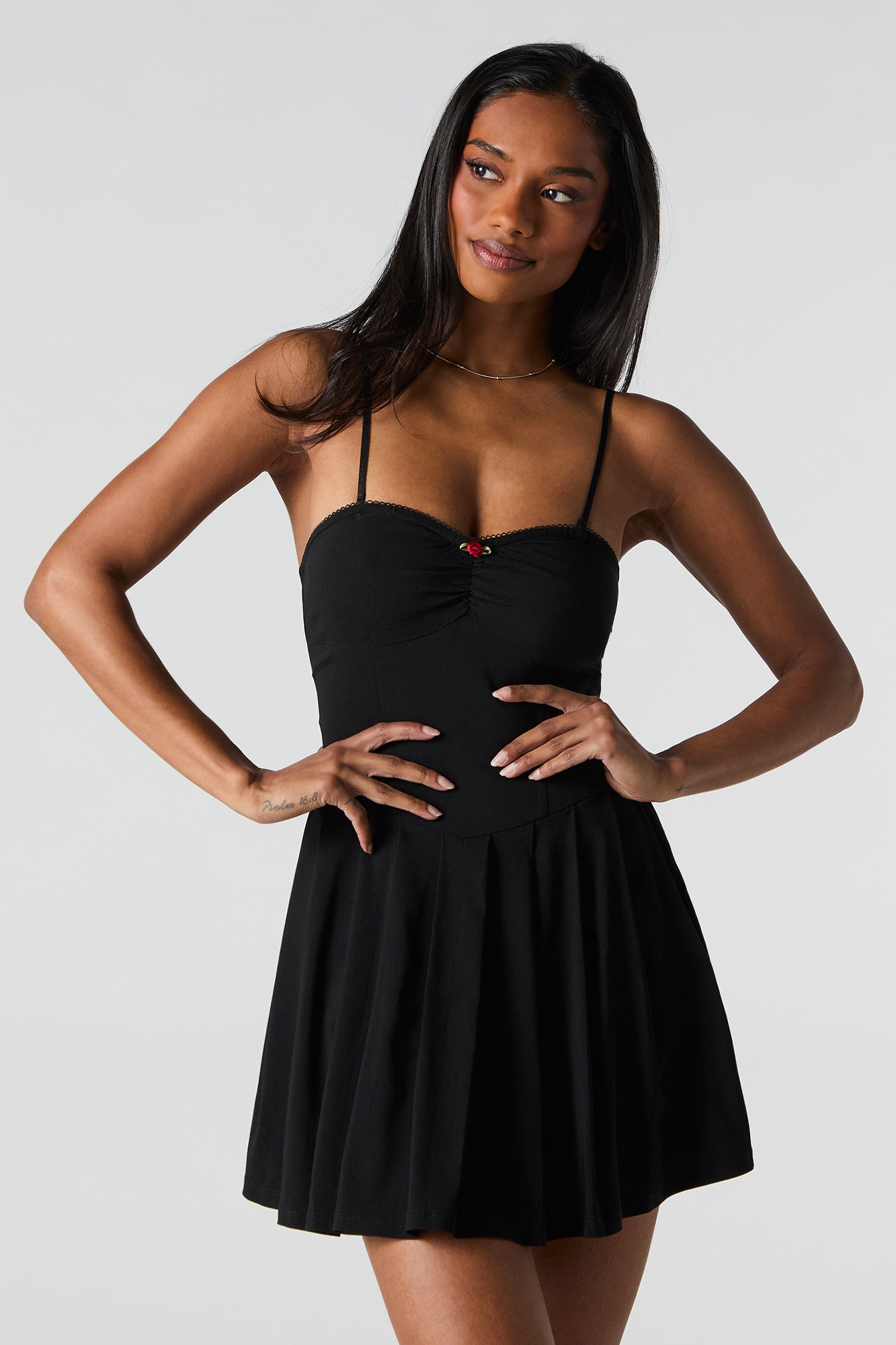 Premium Corsage Mini Dress – Endless Rose