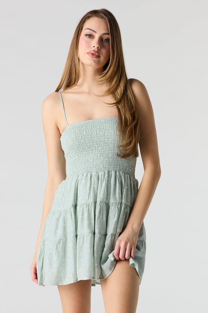 Smocked Tiered Mini Dress Smocked Tiered Mini Dress