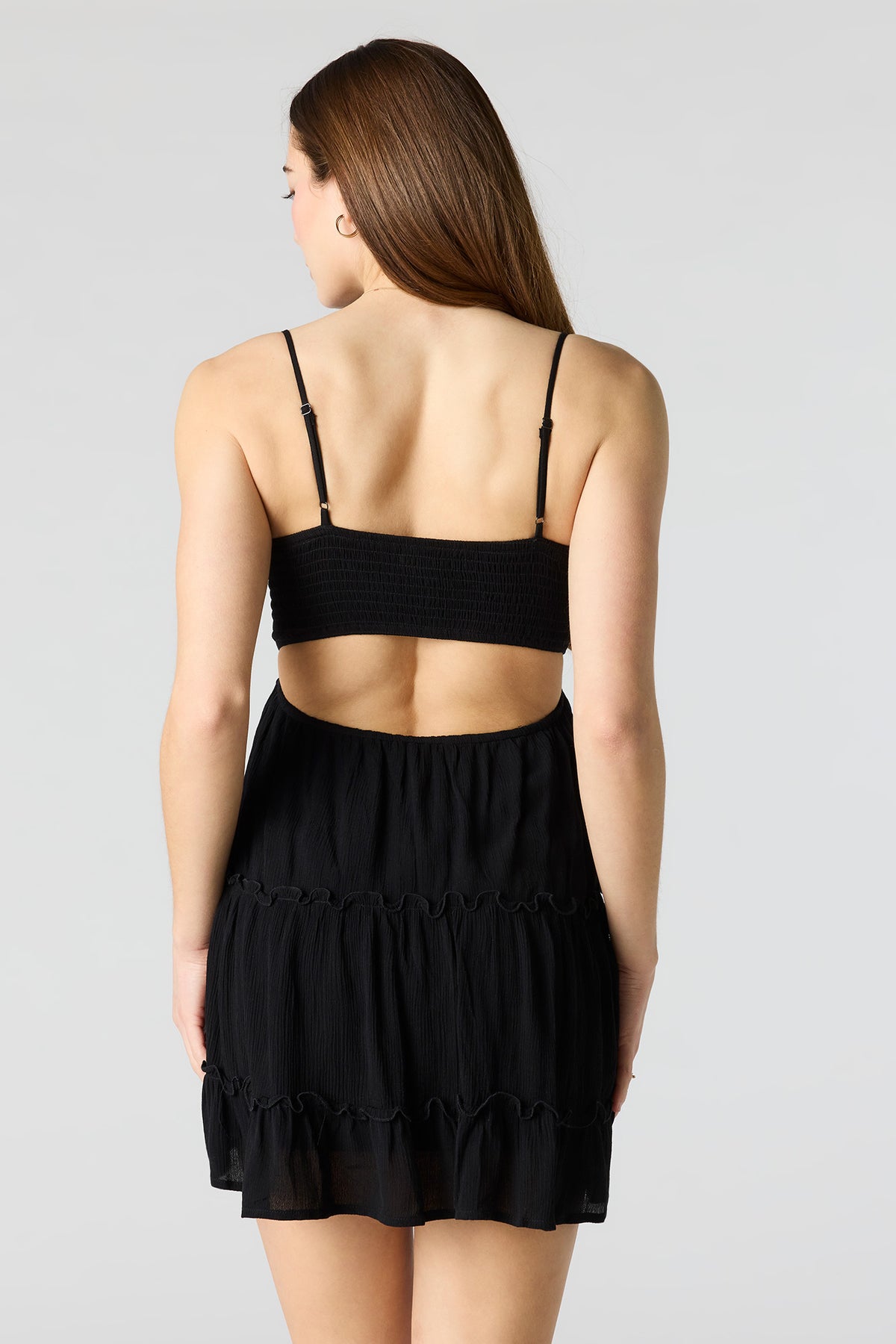 Alt View 2. Lace Tiered Mini Dress - Black