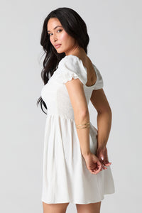 Flowy Button Front Mini Dress