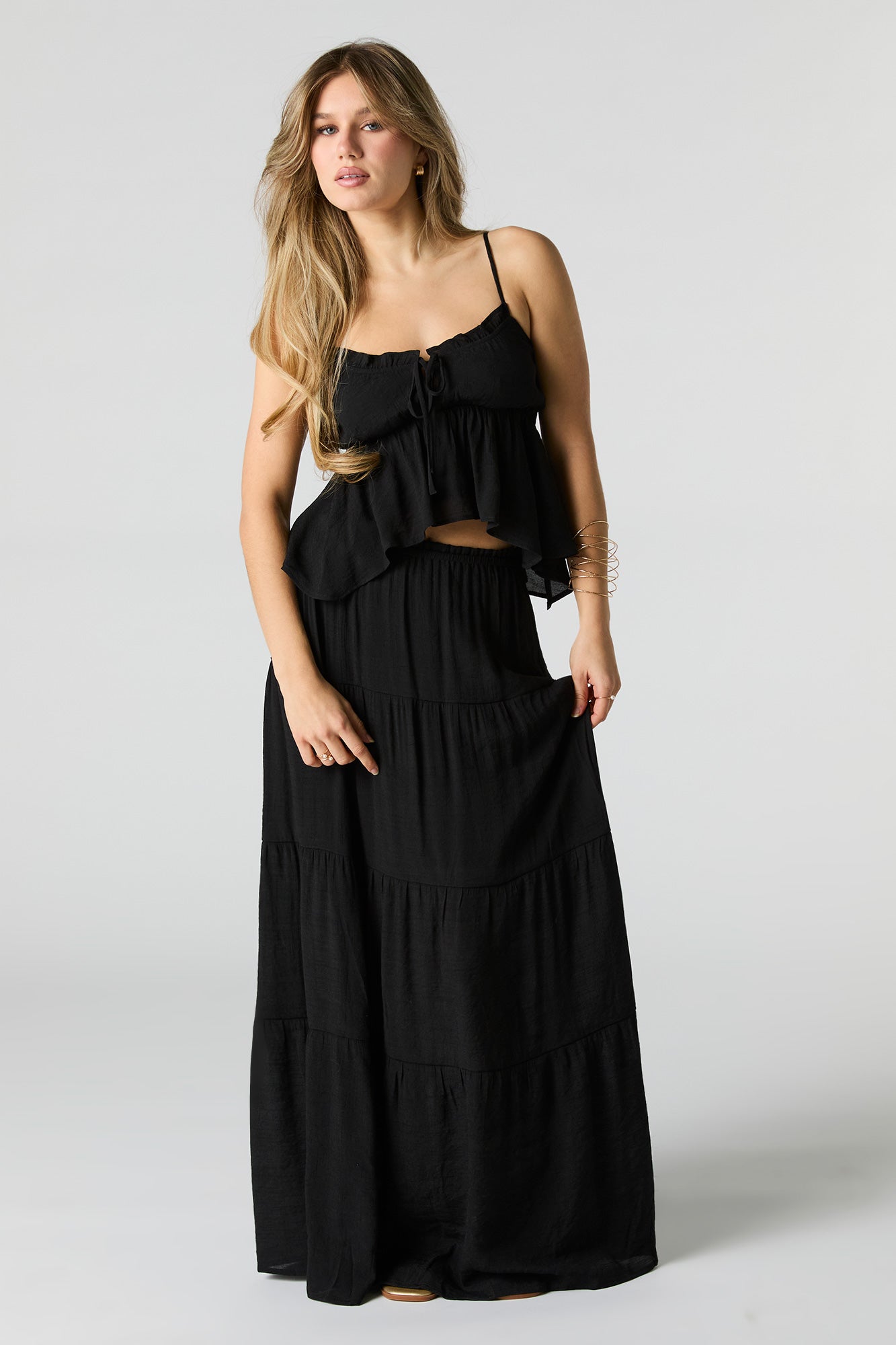 Solid Tiered Maxi Skirt – Charlotte Russe Solid Tiered Maxi Skirt – Charlotte Russe