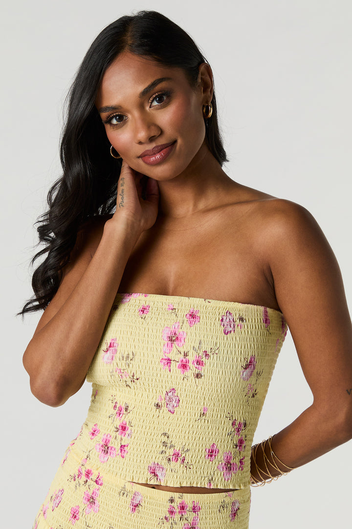 Floral Smocked Tube Top