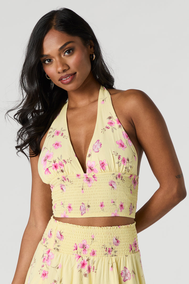 Floral Smocked Halter Top