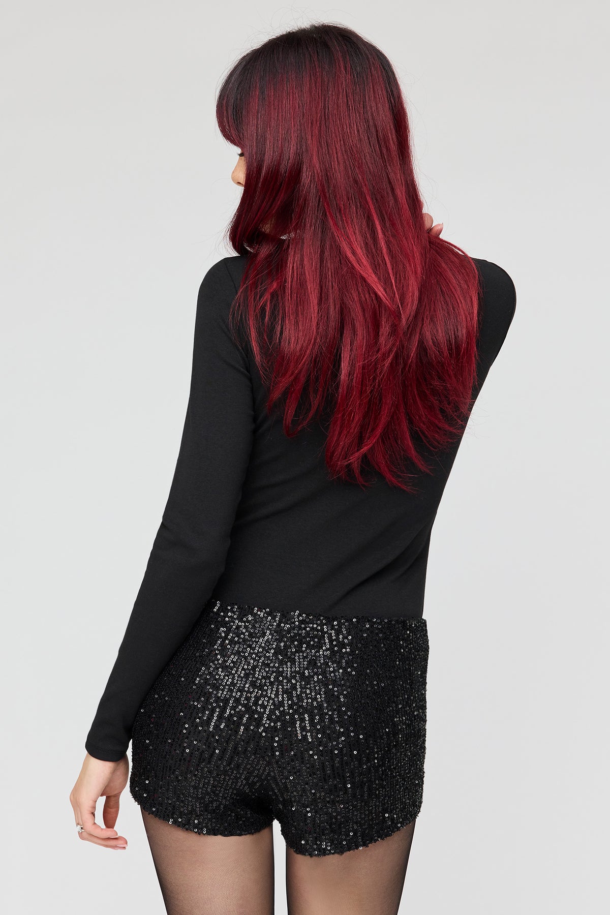 Alt View 6. Sequin Mini Short - Brown