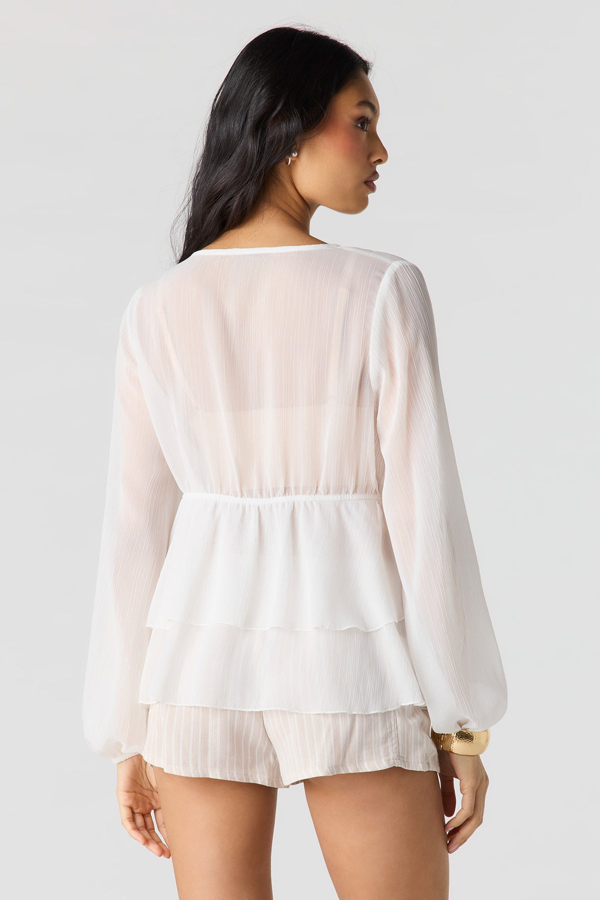 Alt View 2. Textured Drawstring Short - Tan