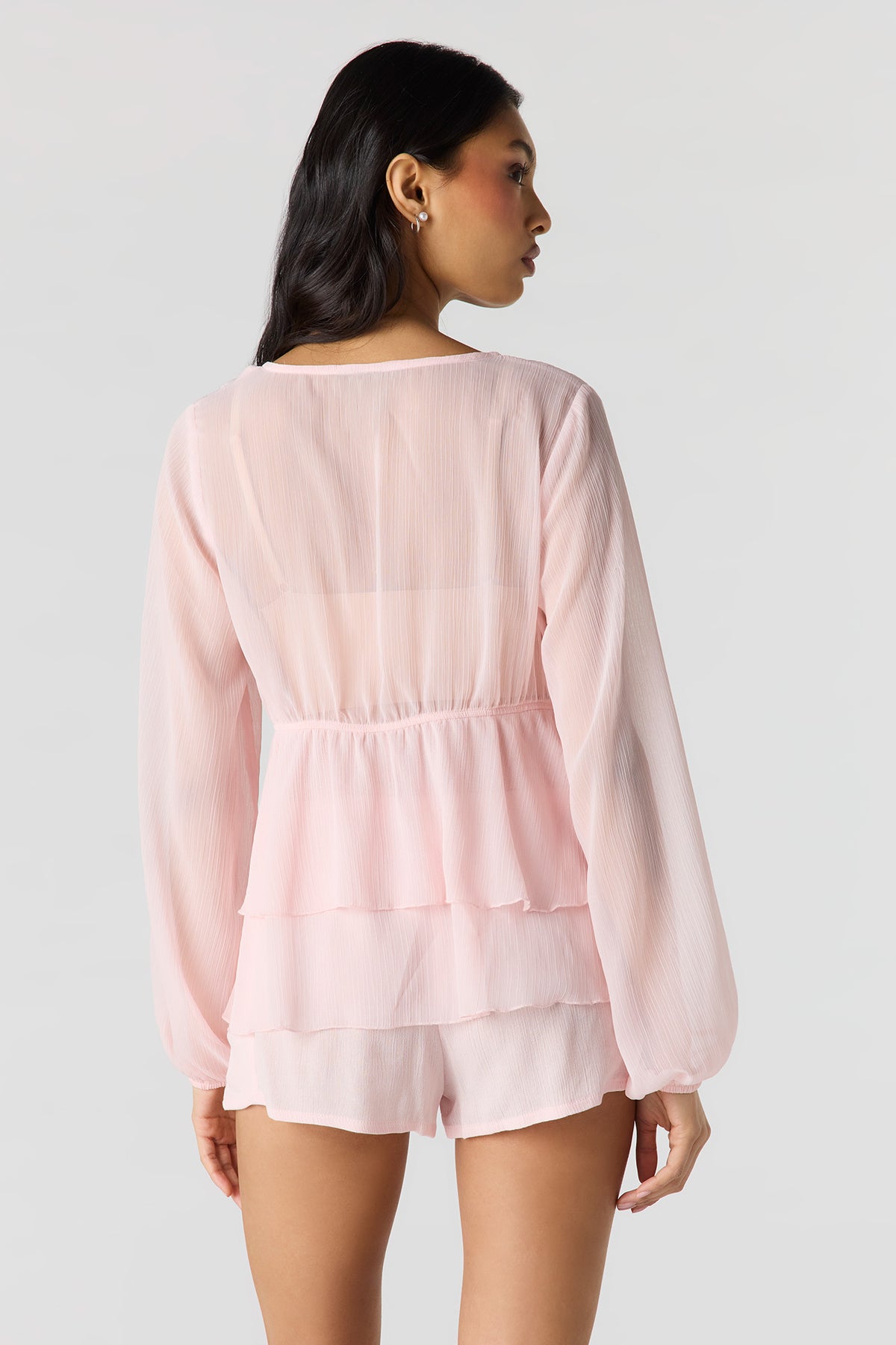 Alt View 2. Textured Drawstring Short - Rose