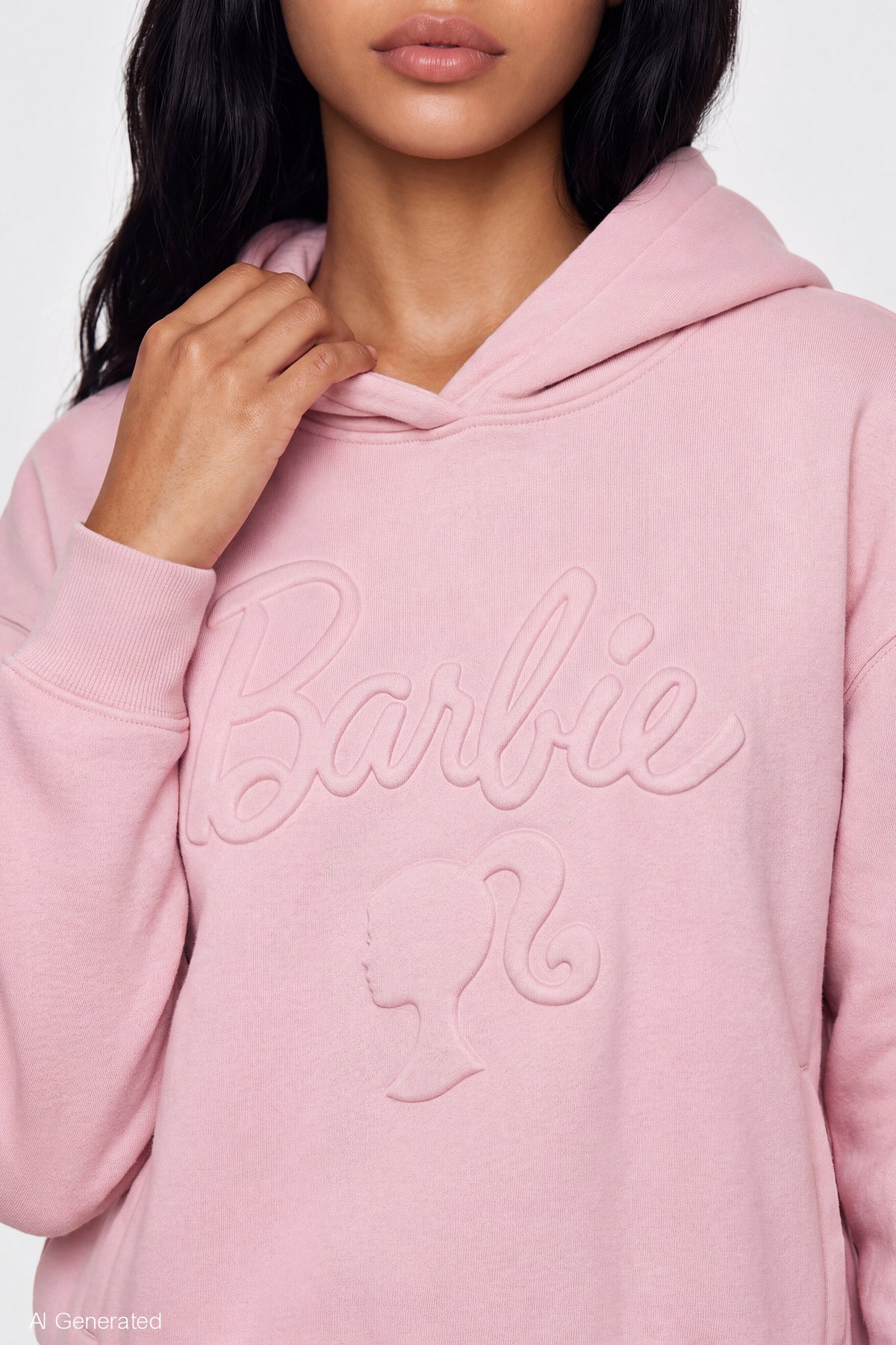 Alt View 4. Barbie Embossed Hoodie - Pink