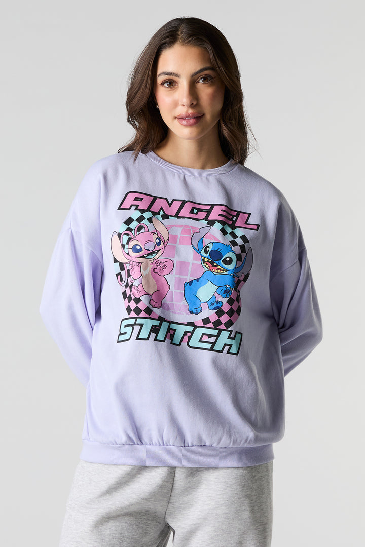 Stitch & Angel Graphic Fleece Sweatshirt