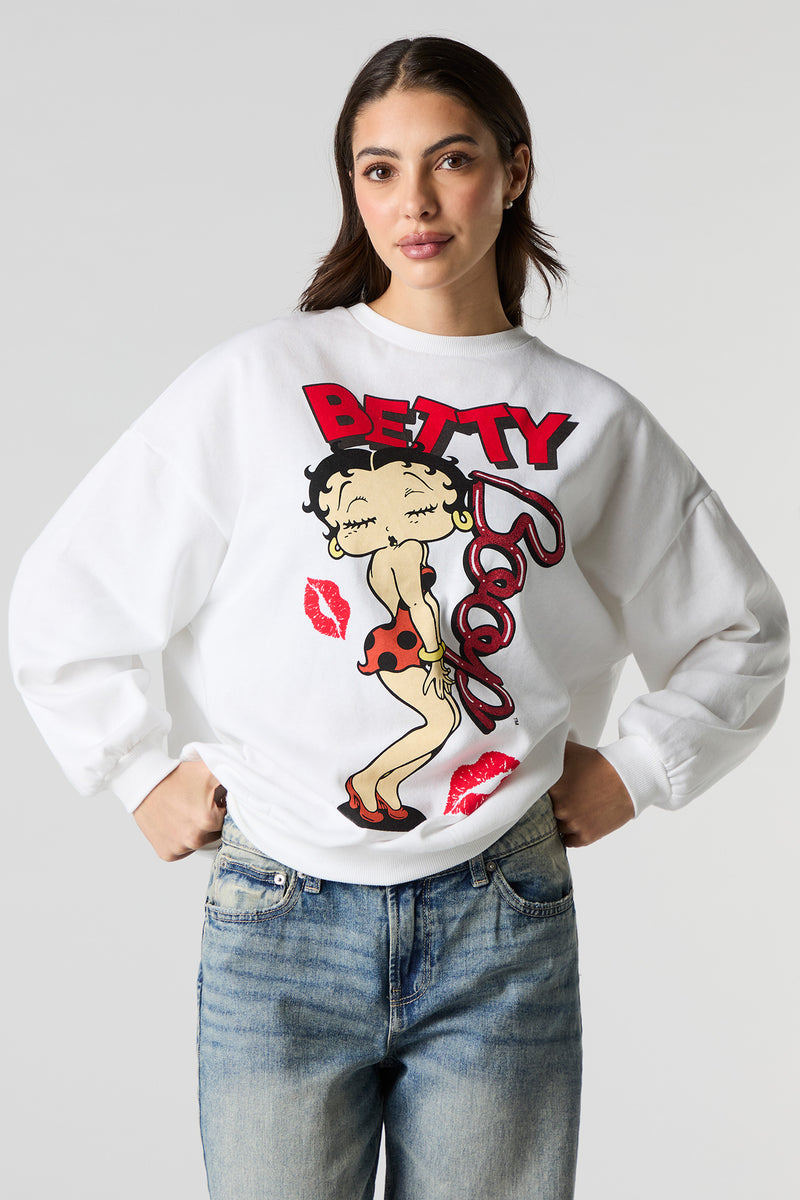 Betty Boop Graphic Fleece Sweatshirt