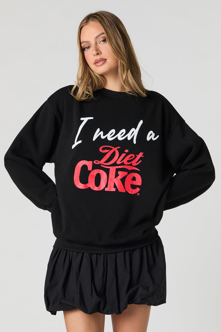 I Need Diet Coke Graphic Fleece Sweatshirt