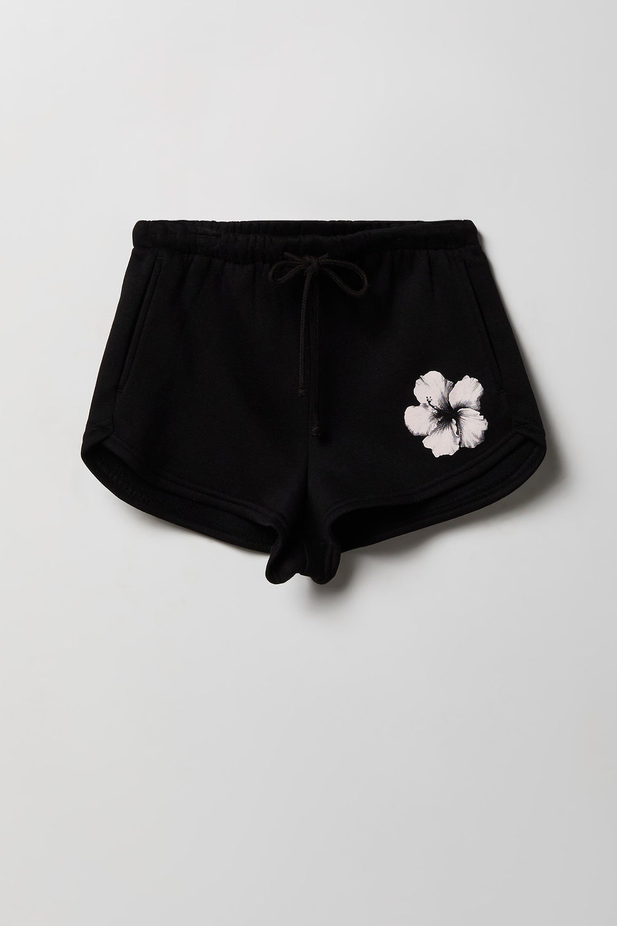 Alt View 3. Graphic Fleece Dolphin Short - Black