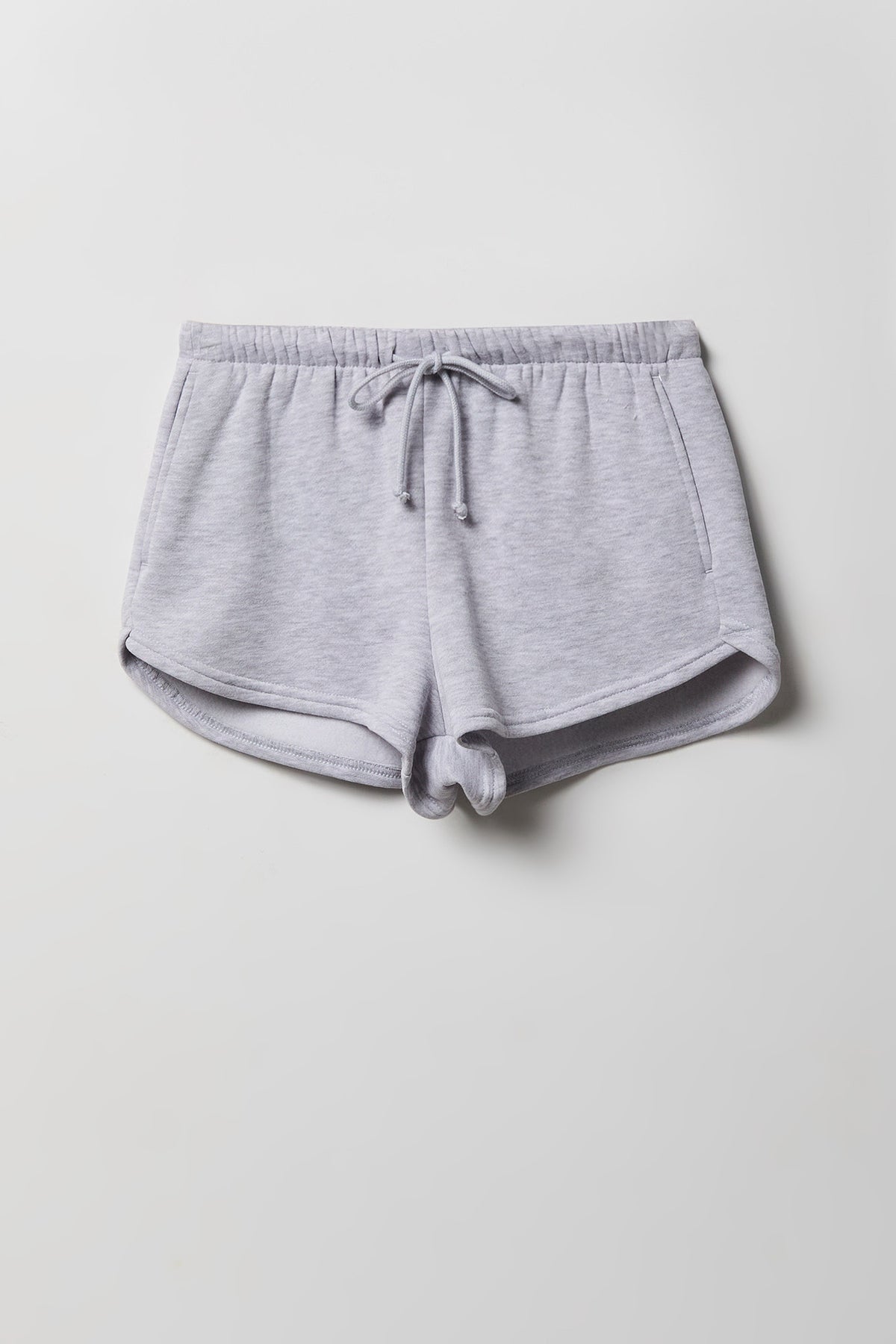 Alt View 3. Graphic Fleece Dolphin Short - Heather Grey