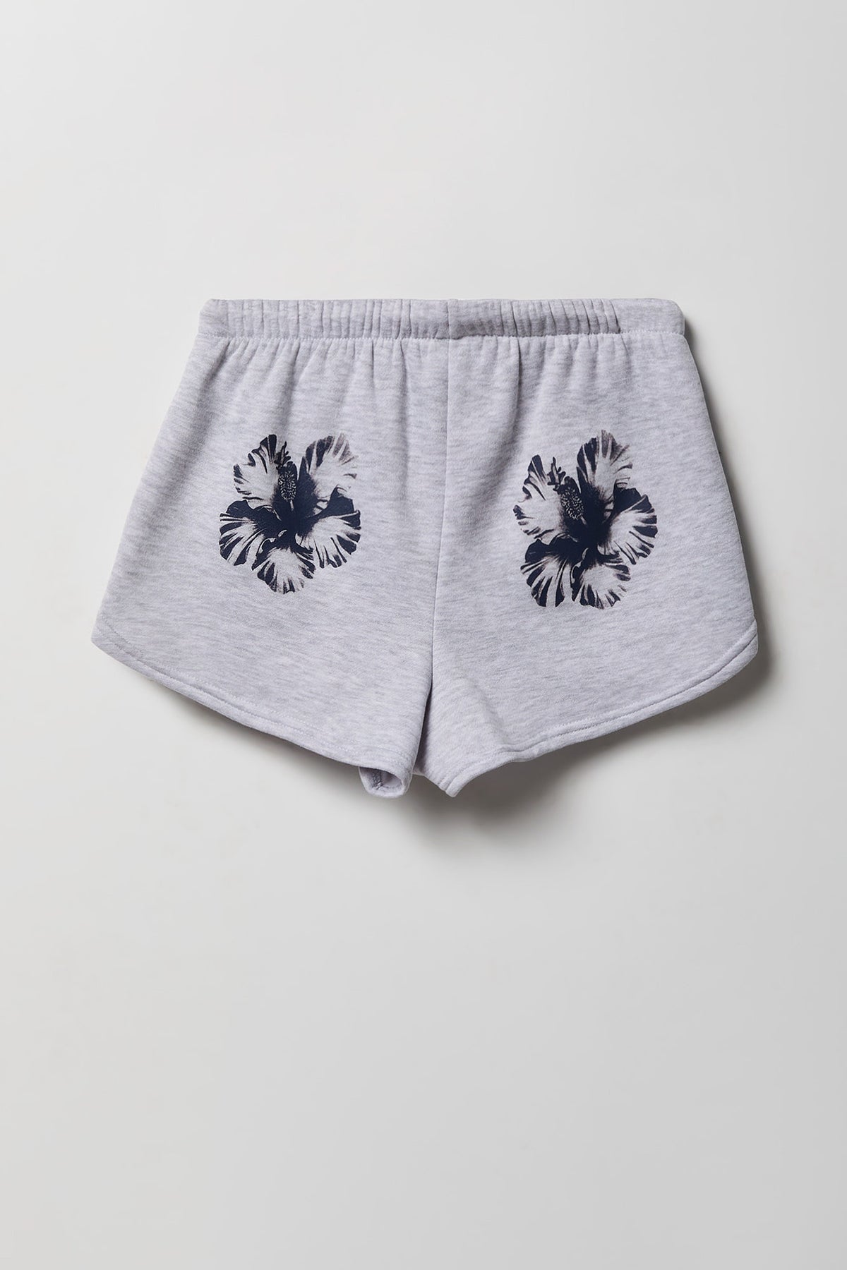 Alt View 4. Graphic Fleece Dolphin Short - Heather Grey