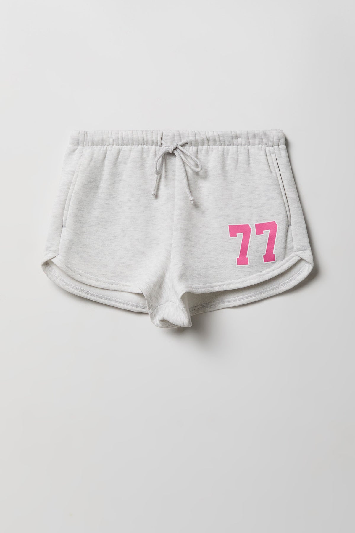 Alt View 3. Graphic Fleece Dolphin Short - Light Grey