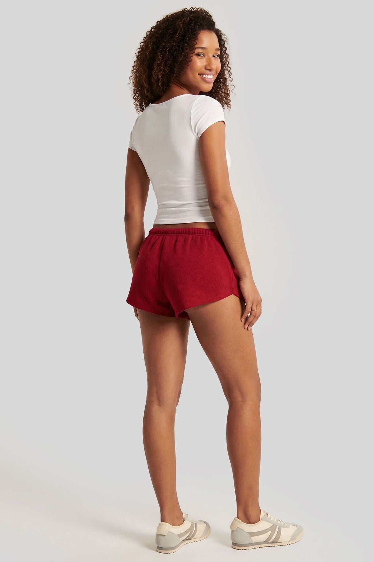 Alt View 2. Graphic Fleece Micro Shortie - Red