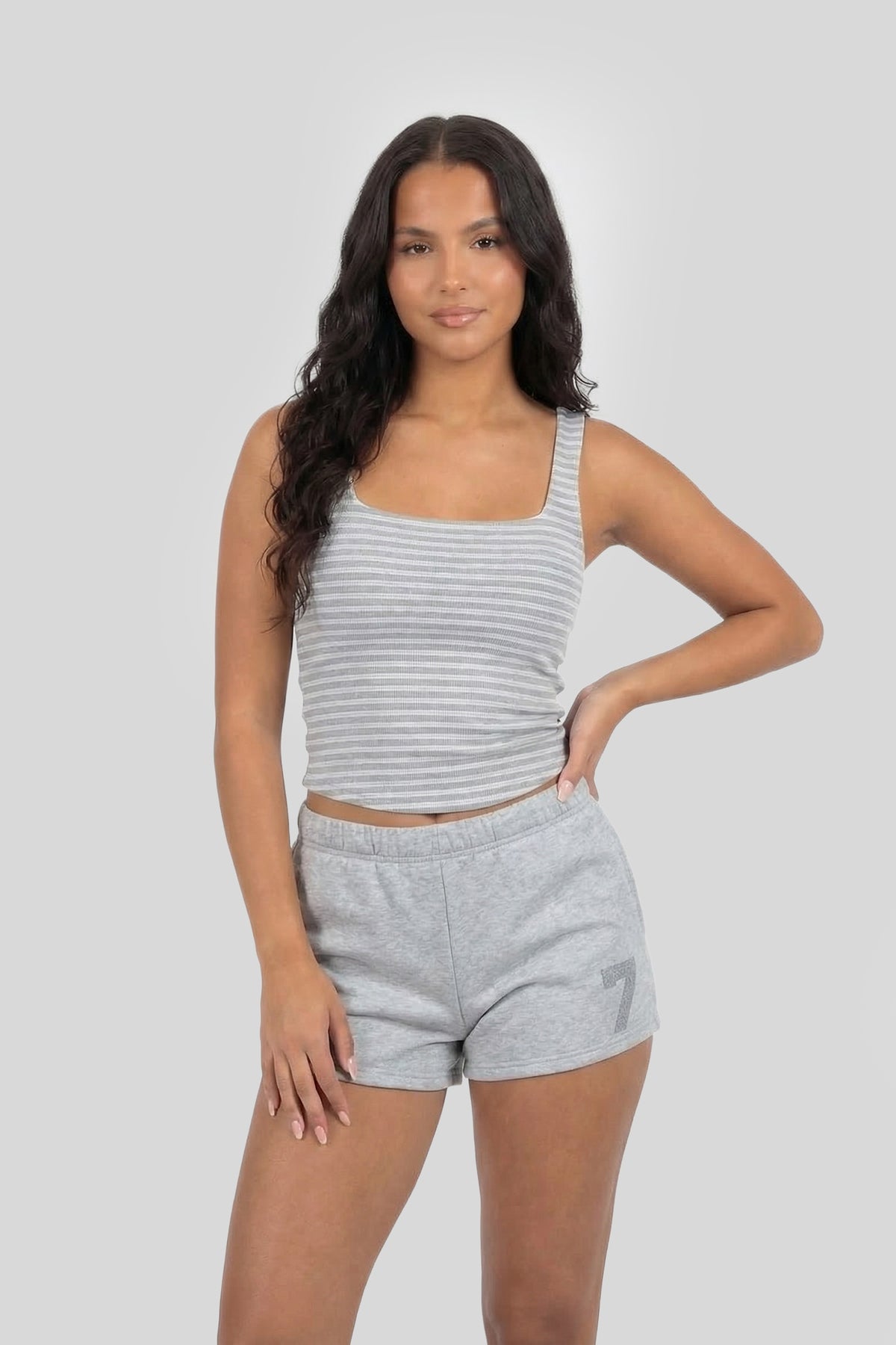 Graphic Fleece Short - Heather Grey