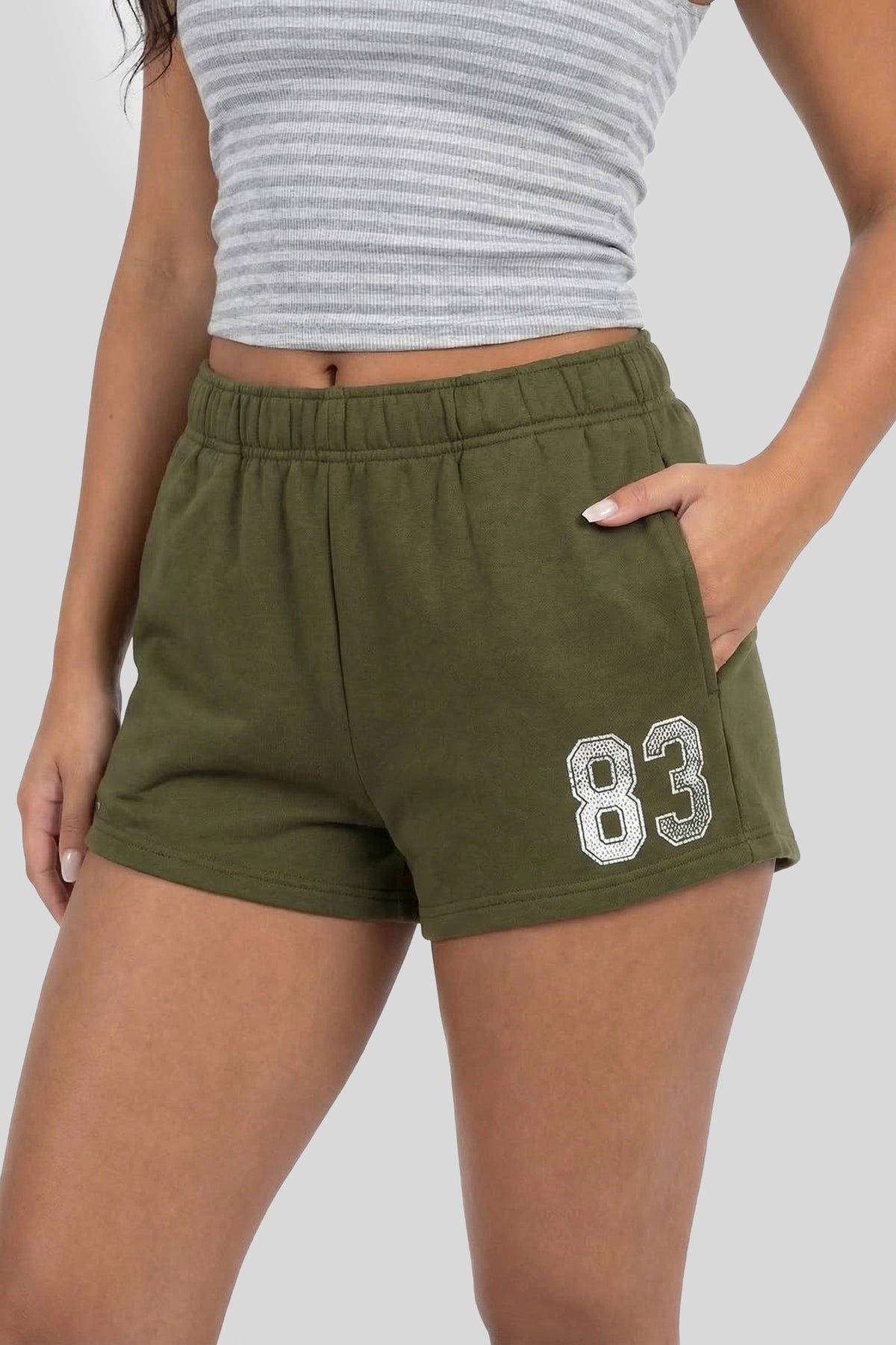 Alt View 4. Graphic Fleece Short - Green