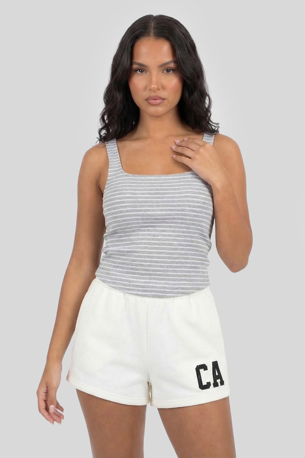 Alt View 2. Graphic Fleece Short - Ivory