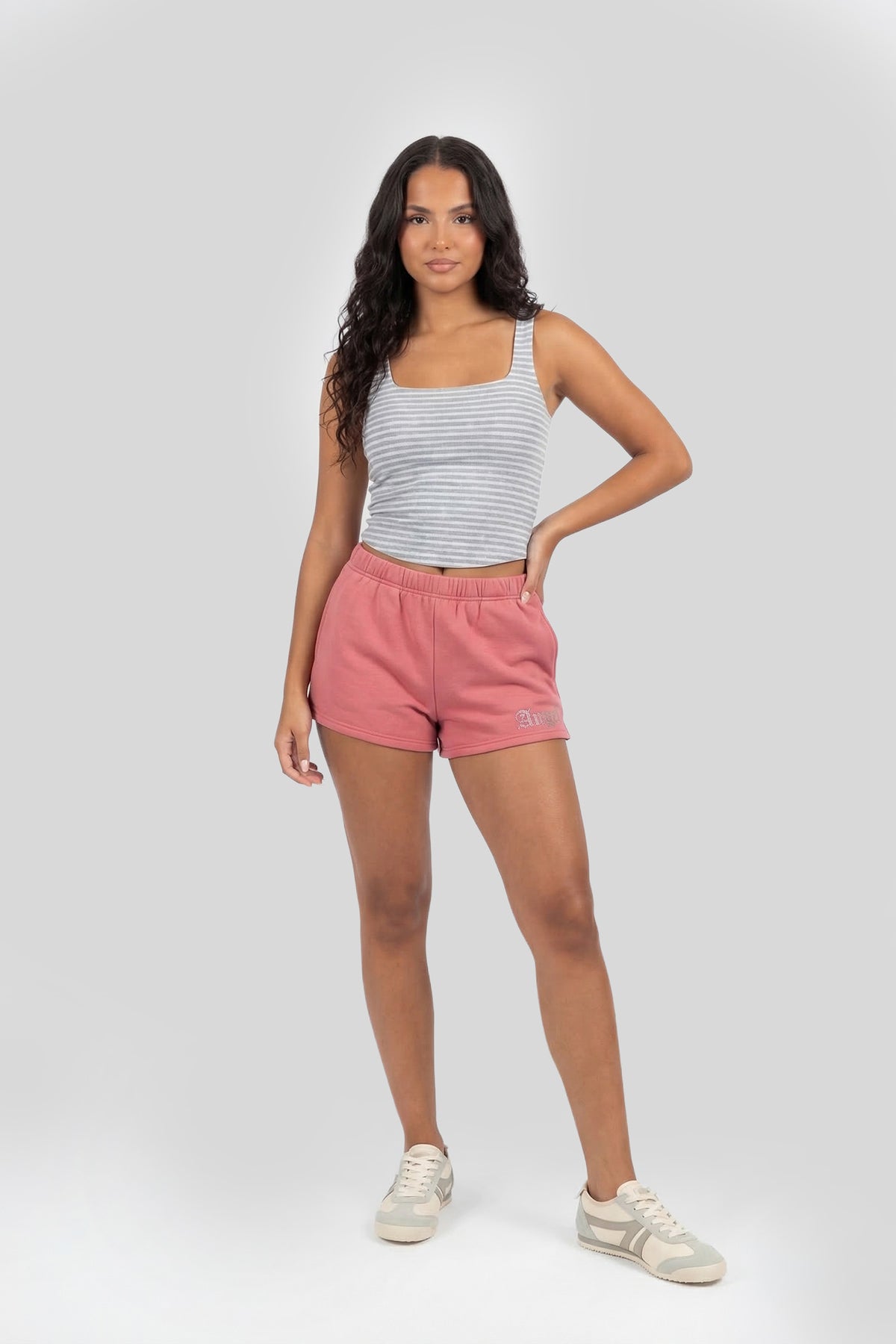 Alt View 3. Graphic Fleece Short - Pink